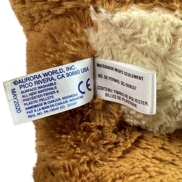 Aurora World Taddle Toes T-Rex Brown & Tan Dinosaur Plush Toy 9.5” - Picture 5 of 6